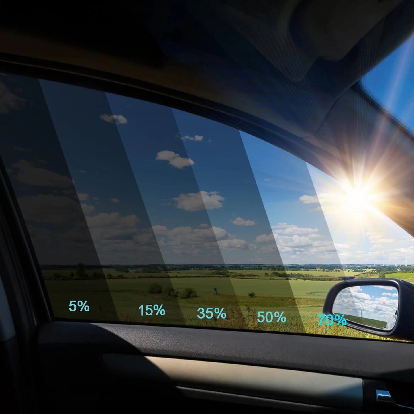 50cmx3/10m Car Window Tint Film Privacy Vinyl Foils Sunshade Stickers Windows Cover Protector Glass UV Sun For Cars Solar Shade
