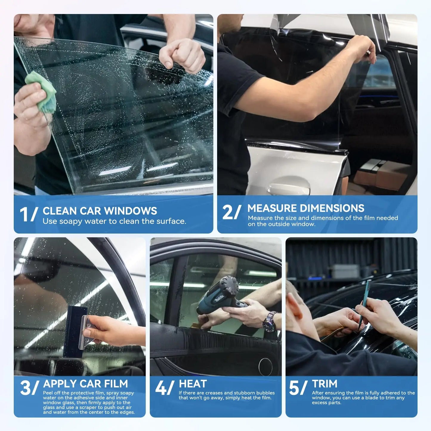 50cmx3/10m Car Window Tint Film Privacy Vinyl Foils Sunshade Stickers Windows Cover Protector Glass UV Sun For Cars Solar Shade