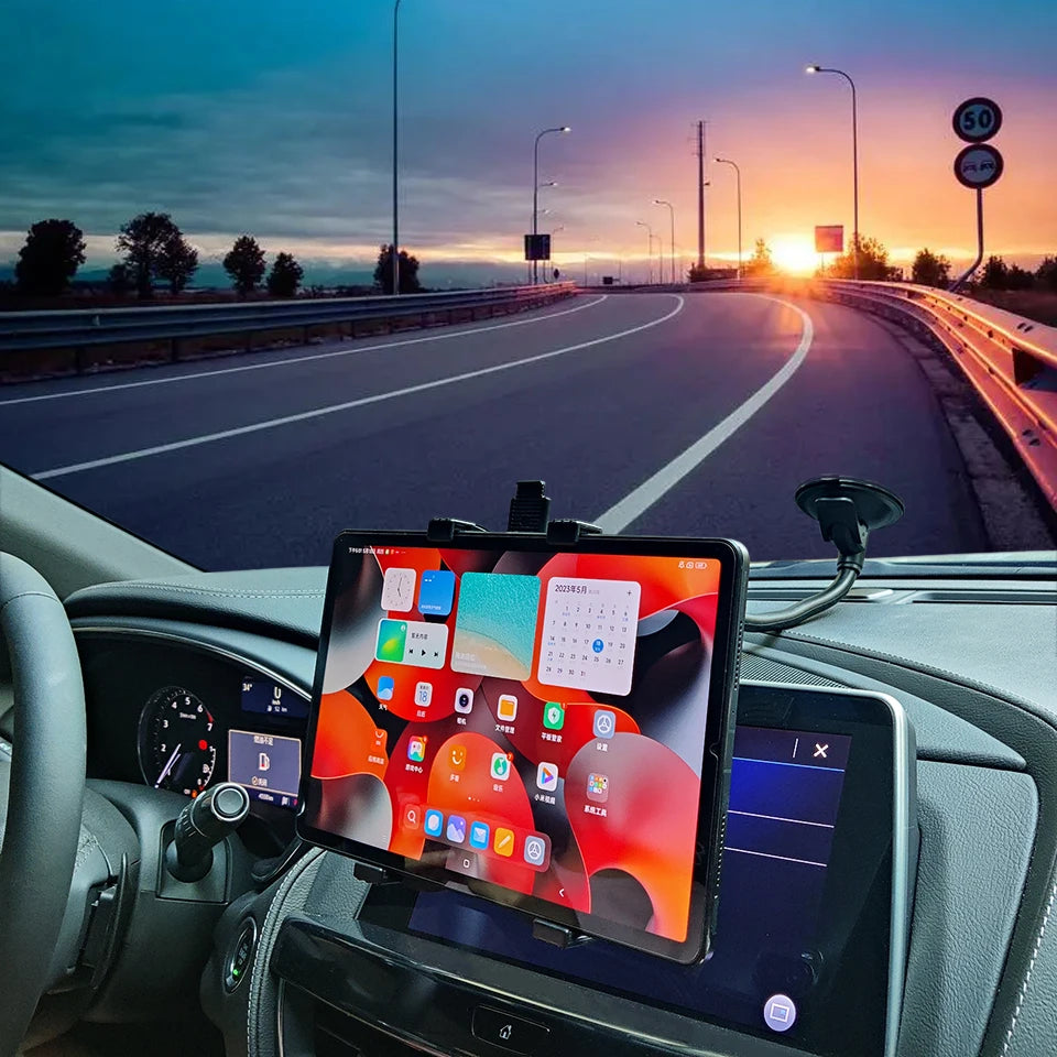 Car Tablet Holder Long Arm Suction Cup Mount for iPad Pro Air 7-13'' Xiaomi Tablet SUV Truck Vehicle Lift Uber Windshield Window